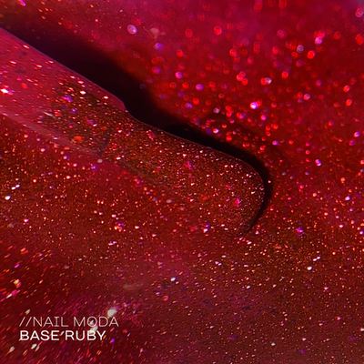 Nail Moda Base Ruby - Светоотражающая база, 15мл