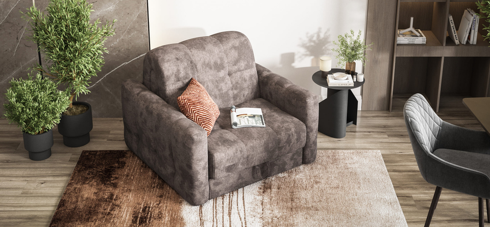 Босс Слип кресло-кровать Велюр Алькантара серый