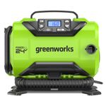 Компрессор автомобильный аккумуляторный Greenworks Арт. 3400807UA, 24V / 12V (от прикуривателя автомобиля), c АКБ 2Ач и ЗУ в сумке