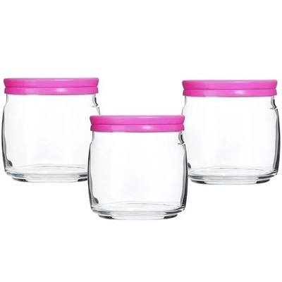Банка CESNI 3 шт. 500 мл с розовой пласт.крышками