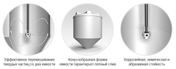 Емкость пищевая в обрешетке ЭкоПром ФМ с турбинной мешалкой 240 л. конусная (65x65x195см;белый) - арт.555706