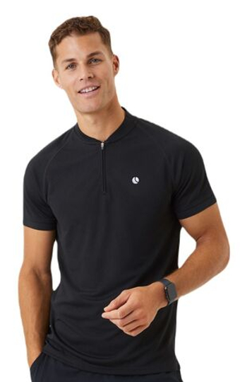 Мужское теннисное поло Björn Borg Ace Performance Zip Polo - черный