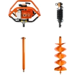 BURAN GroundDrill DT-800 профессиональный мотобур со шнеком Harddrill 250x800, удлинителем Extension Plus-500 и адаптером ANTISTOP ADAPTER 20/20 в комплекте S00156