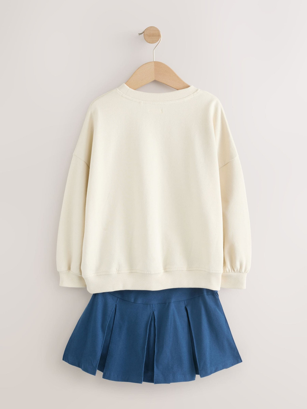 Толстовка и юбка в комплекте для девочки Next E45-365, Бежевый, Синий