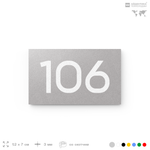 Номер на дверь квартиры 106, табличка на дверь для офиса, кабинета, аудитории, склада, серый 120х70 мм, Айдентика Технолоджи