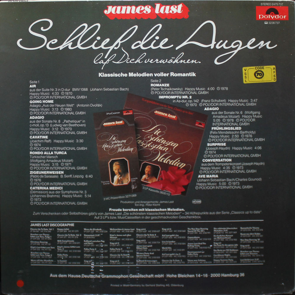 James Last / Schliess Die Augen Lass Dich Verwohnen (LP)