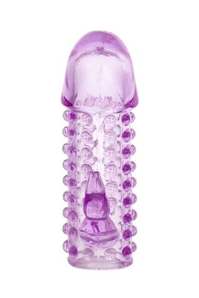 Закрытая фиолетовая насадка с 2 отростками - 13 см. (Цвет: фиолетовый)