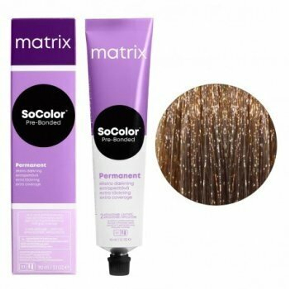 Matrix Краска для волос без аммиака  SoColor Pre-Bonded 505NA Светлый шатен натуральный пепельный 90 мл.