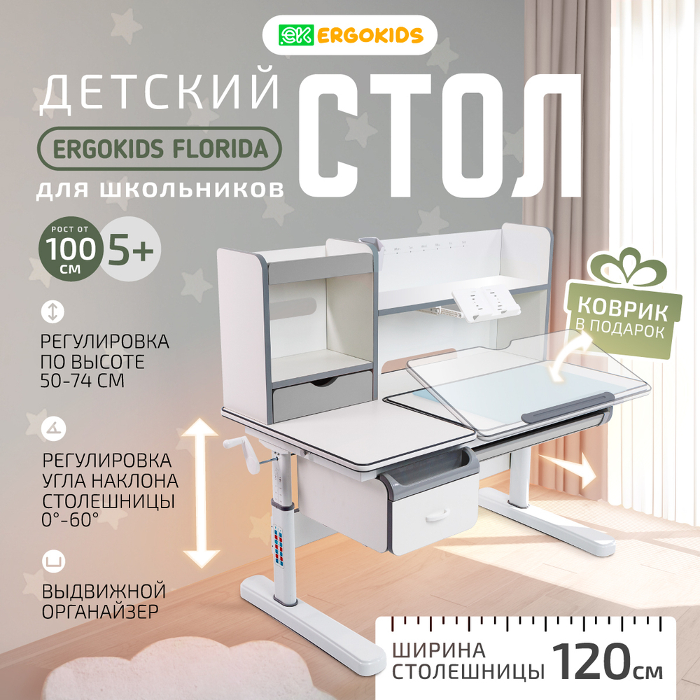 Стол письменный для школьника Ergokids Florida Multi