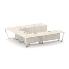 Steel Meet Стол переговорный П-образный MD-PR.B.SP-11P Денвер Светлый/Нержавеющая Сталь/Хром 3200*32