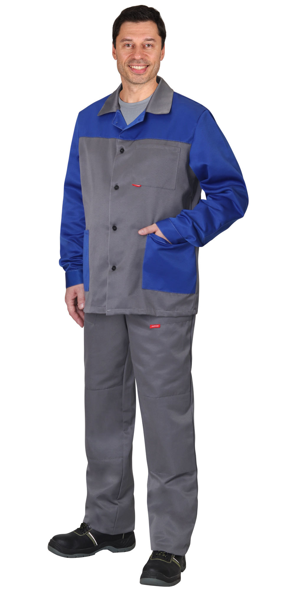 Костюм "Nerss-Аспект": куртка, брюки ср. серый с васильковым