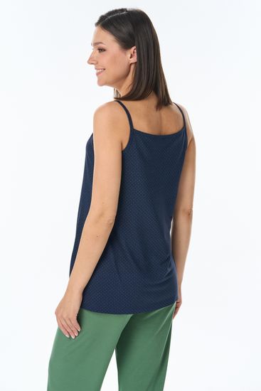 Майка женская на тонких бретелях Лори L1131-G59.2F01 тёмно-синяя