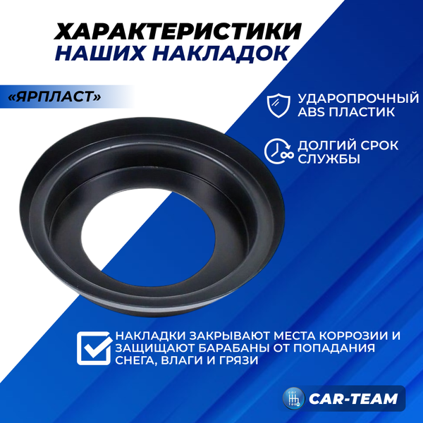 Декоративные накладки на барабаны "ЯрПласт" на Лада Приора, Гранта, ВАЗ 2110-12, 2113-15, 2108-09 (арт. 2557)