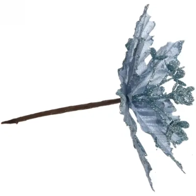 Украшение новогоднее «Пуансеттия-Чародейка» 15 см, Голубой