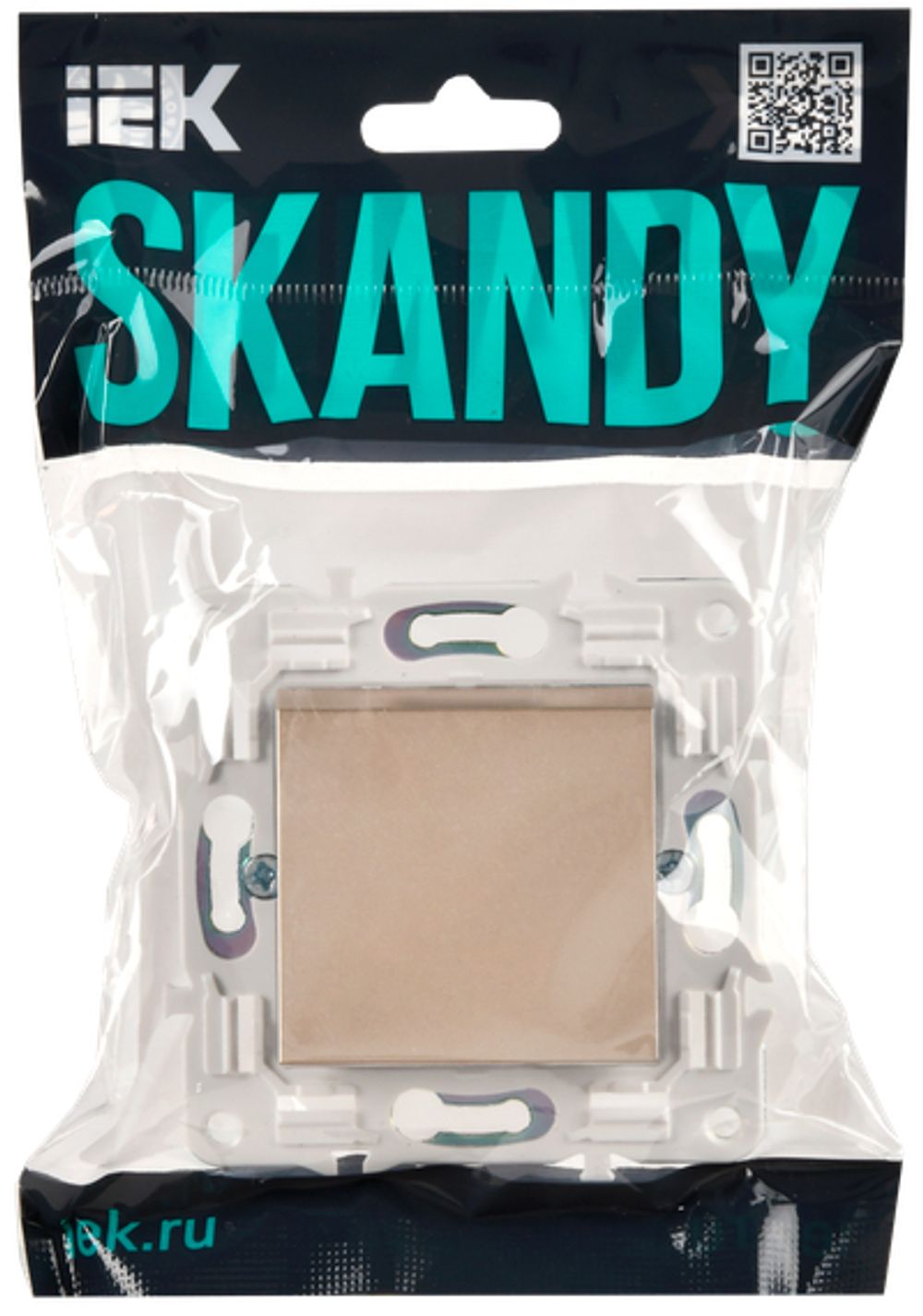 SKANDY Выключатель 1-клавишный кнопочный 10А SK-V14Sa песочный IEK