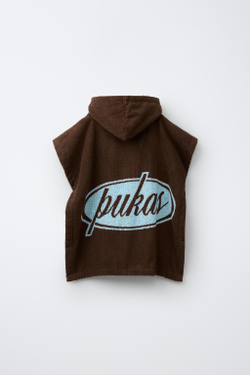 ZARA X PUKAS ПОЛОТЕНЦЕ-ПОНЧО PUKAS SURF, КОРИЧНЕВЫЙ