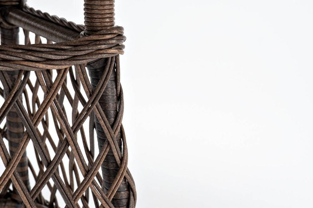 "Эспрессо" плетеный круглый стол, диаметр 80 см, цвет коричневый