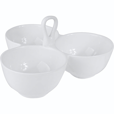 Тройная фарфоровая менажница «Кунстверк» (Цвет: белый)