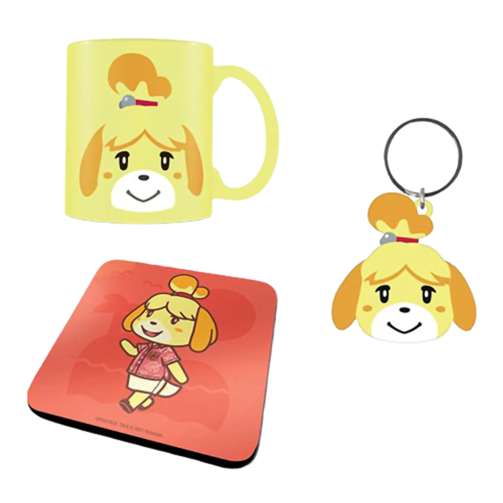 Набор подарочный Animal Crossing (Isabelle) Кружка + Подставка + Брелок