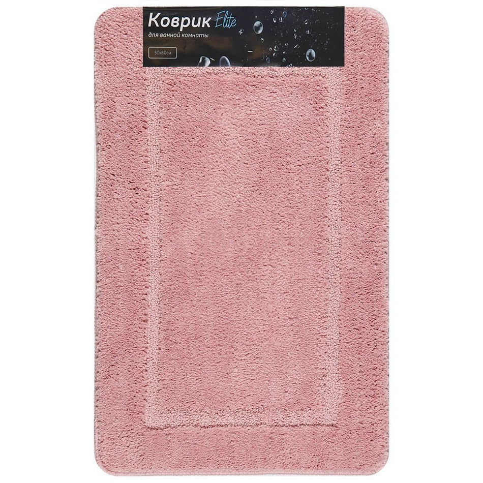 Коврик для ванной, 0.5х0.8 м, ПЭ, роз, Альпака, PU010242