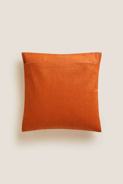 ZARA HOME ОДНОТОННЫЙ ЧЕХОЛ ДЛЯ ДЕКОРАТИВНОЙ ПОДУШКИ, ОРАНЖЕВЫЙ