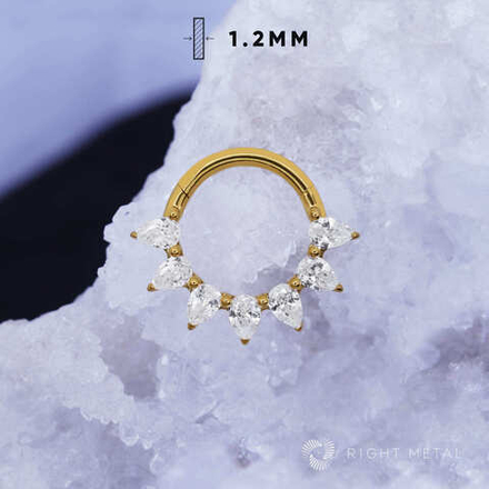 Кликер Pearida Crystal PVD Yellow 1.2мм-