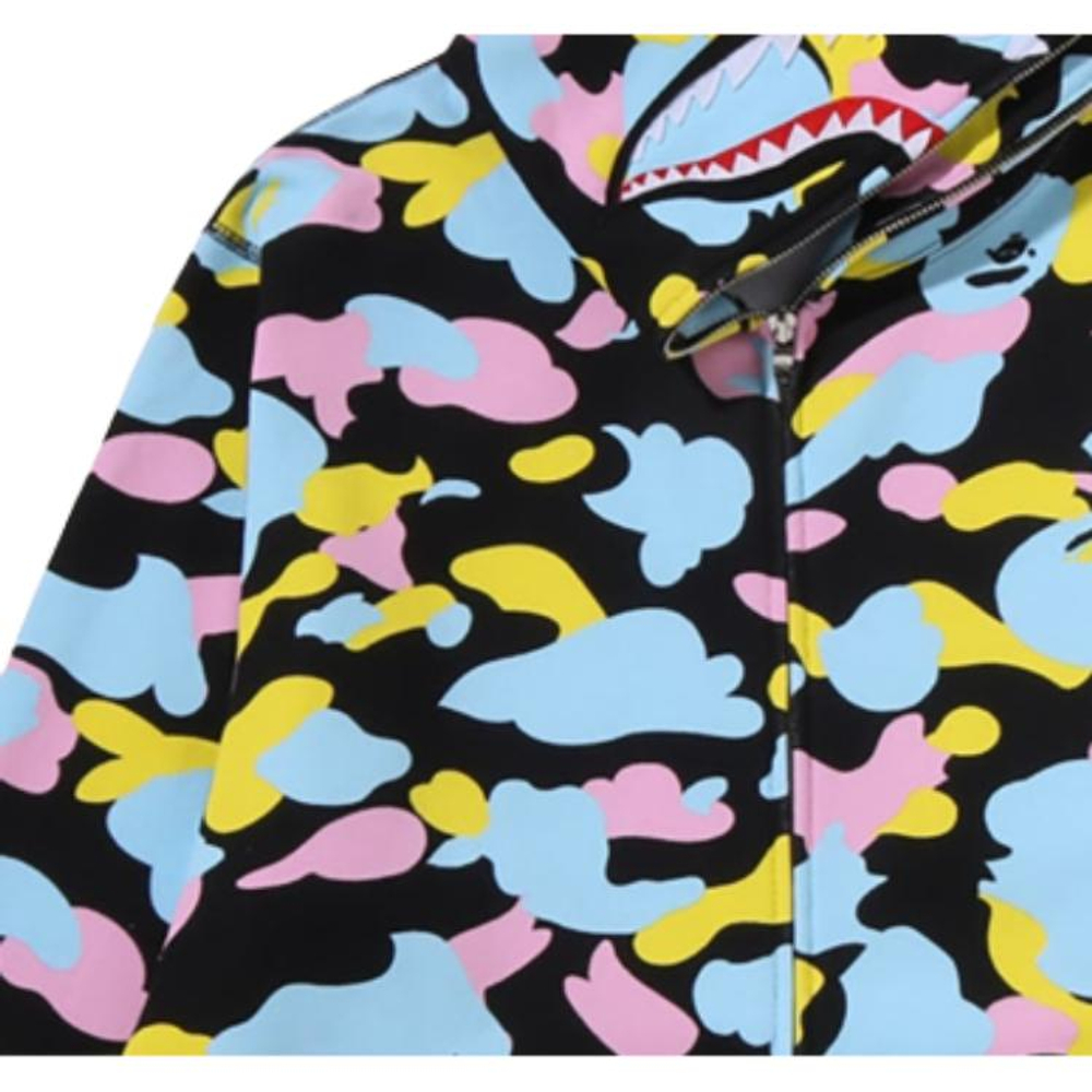 A Bathing Ape Bathing Ape Multi Camo Sweatshirts Cotton Long Sleeved Moderate No Fleece Lined Regular Edition Zip Closure 1m20 115 005 черный