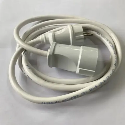 Удлинитель сетевой 0.5м с заземлением с одной розеткой IP20 16А ПВС ГОСТ 3х1,5 удлинитель бытовой, белый