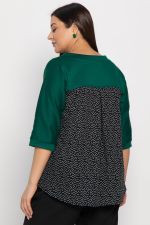 Блуза Федерика (изумрудно-черная) Б15001-18М LT Collection