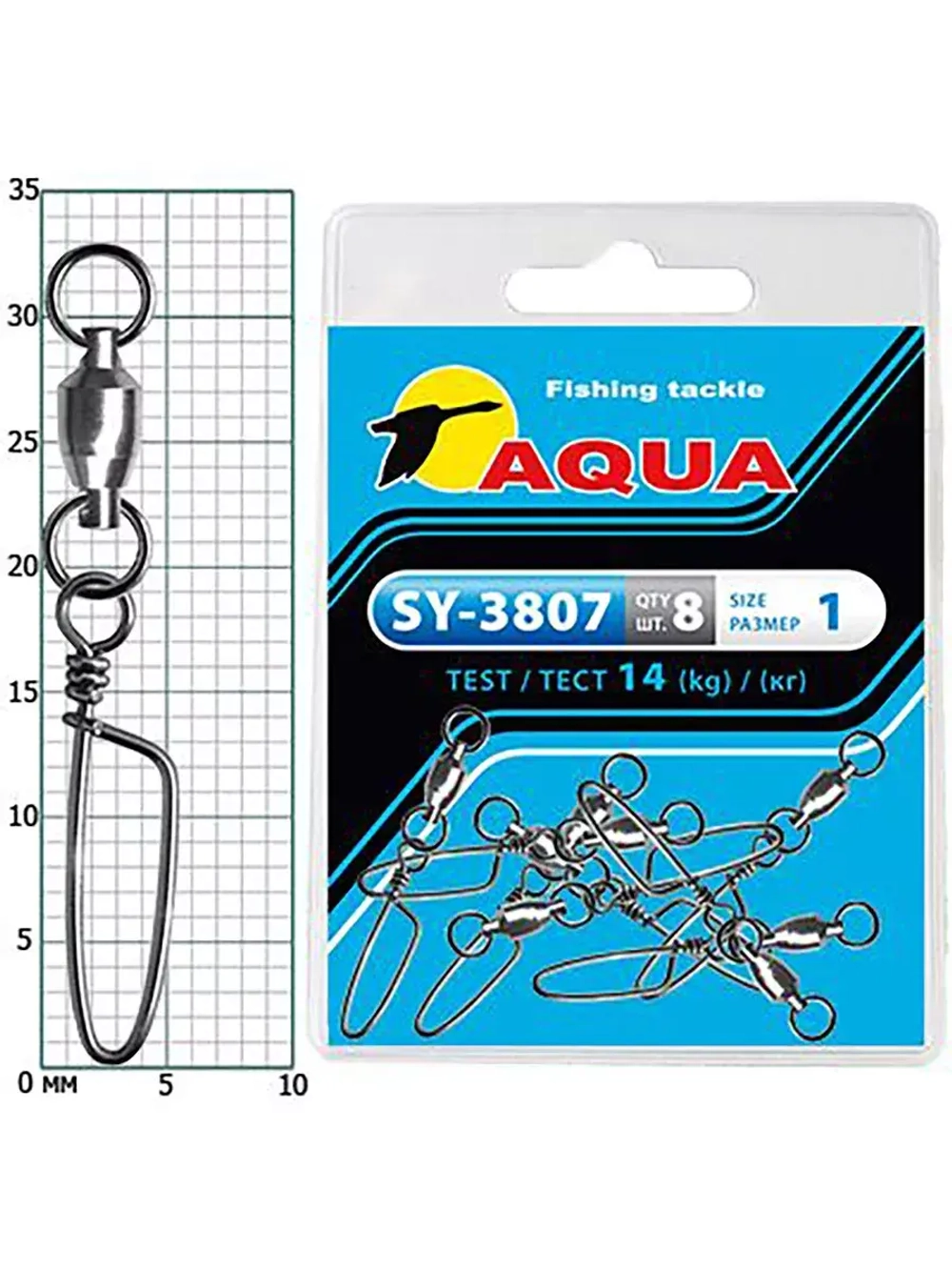 Карабин с вертлюгом для рыбалки SY-3807 №0 (2 упк. по 8 шт.)