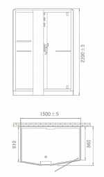 Душевая кабина Orans Diamond 89102RBLH 150х100 профиль черный