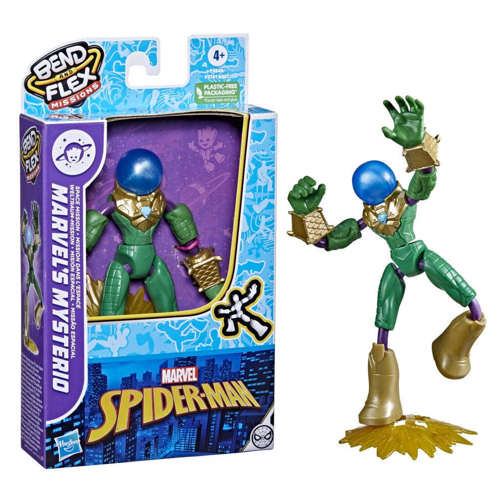 Hasbro F3741 F3846 — Гибкая фигурка «Мистерио» 15 см Bend and Flex Marvel Spider-Man F3846 — фото 1