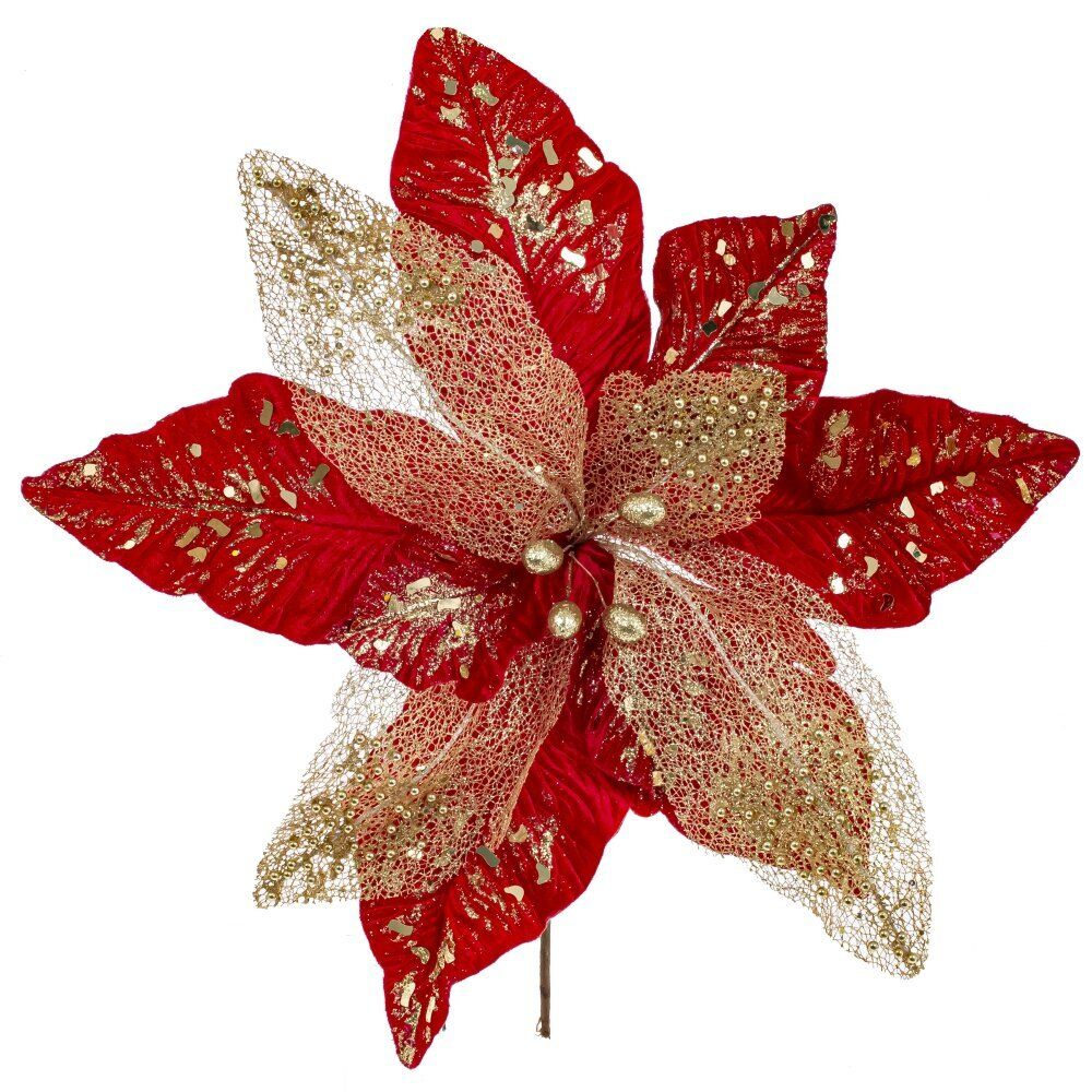 GAEM Цветок искусственный "Пуансеттия", L48 W48 H38 см