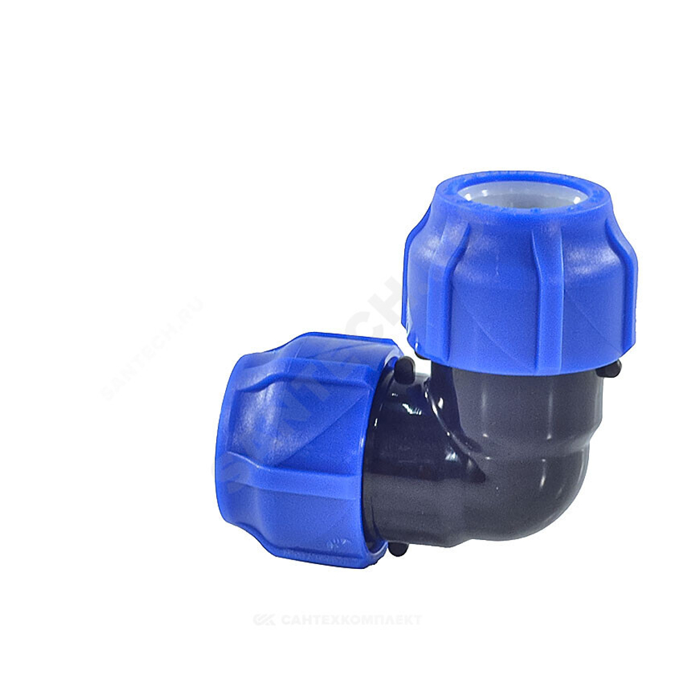 Отвод компрессионный ПЭ Дн 25х90гр Ру16 VALFEX 121001212525