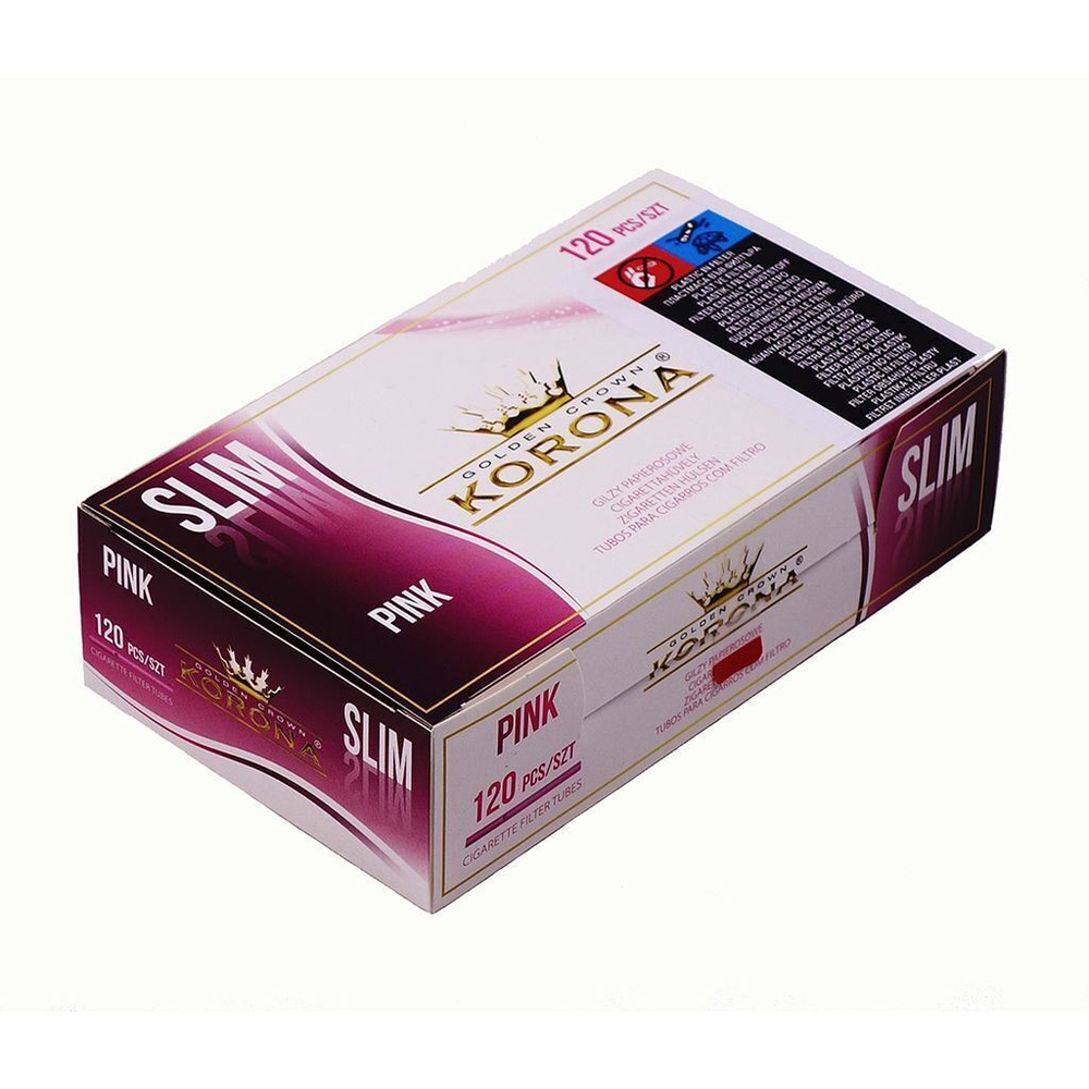 Комплект гильзы для сигарет "Korona" Slim Pink 5х120шт.