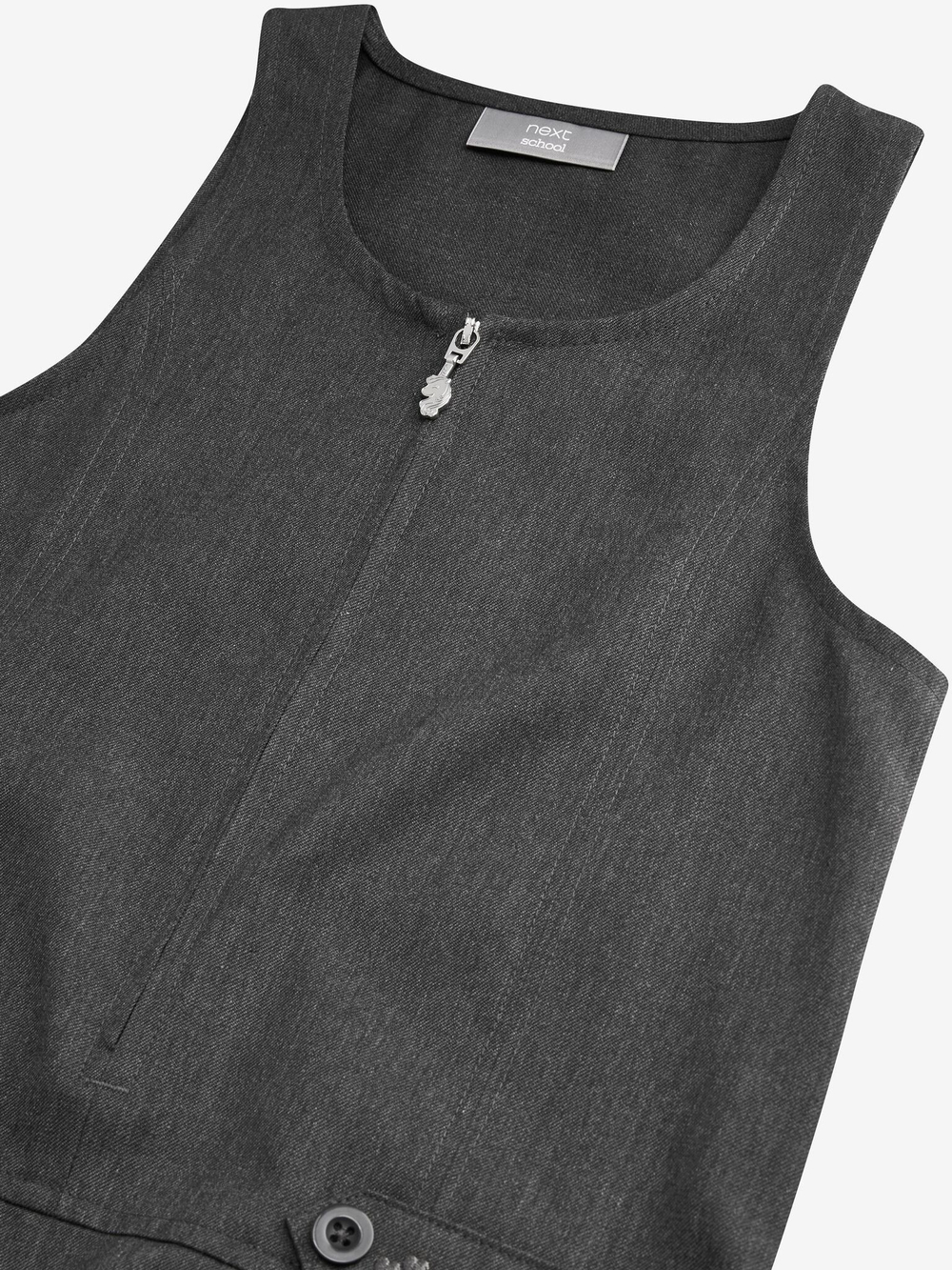 Сарафан школьный на молнии для девочки Next 503-933, Серый
