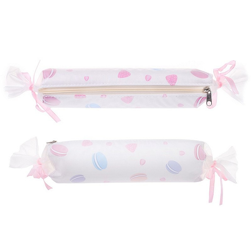 Пенал - косметичка Alingar, ПВХ, молния, 210 х 60 х 40 мм, "Конфетка-3", бежевый (макарунсы)