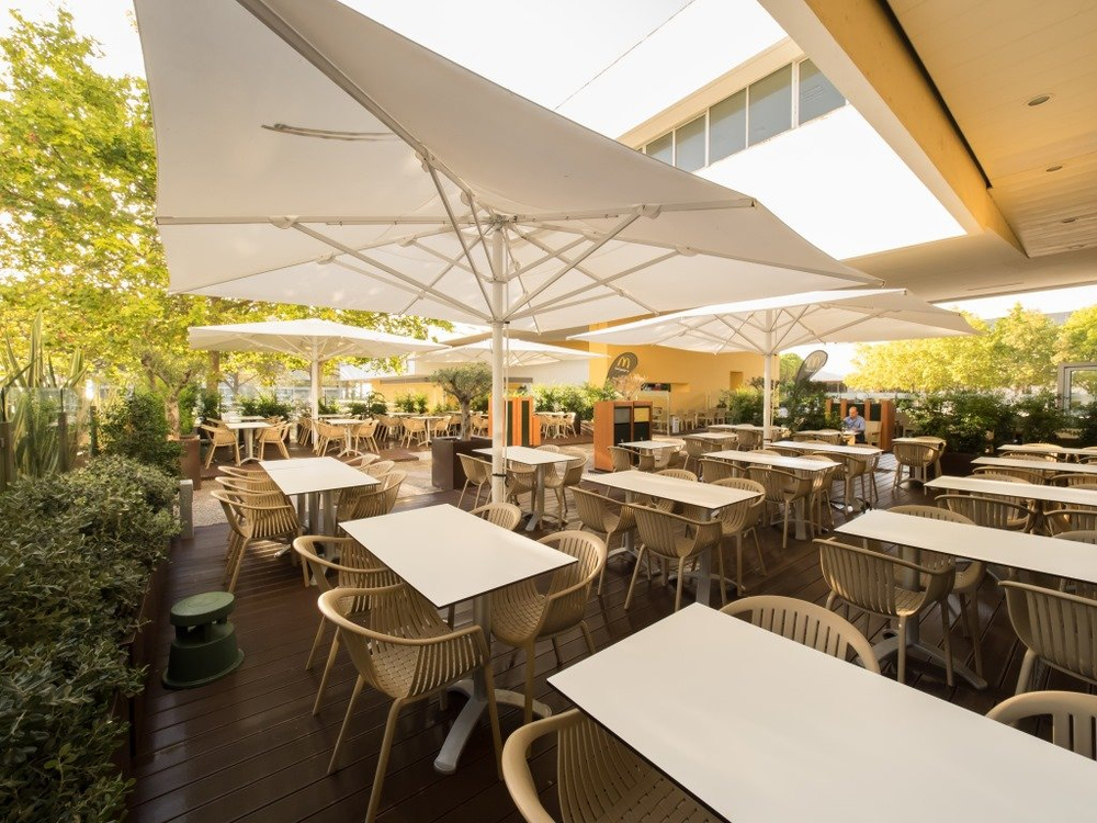 Зонт профессиональный телескопический 5х6 м Scolaro Capri Starwhite, белый, слоновая кость