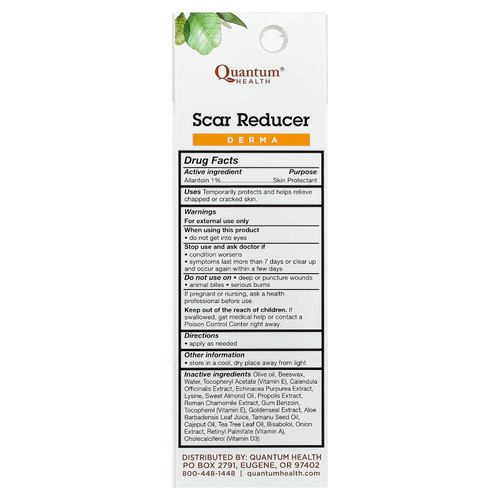 Quantum Health, Scar Reducer, Интенсивный травяной и питательный крем, 21 г (0,75 унции)