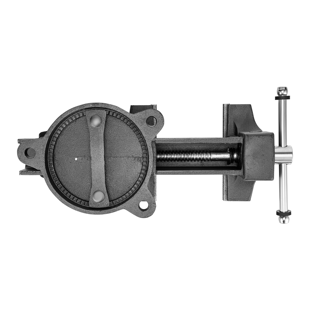 Тиски слесарные BVH-200, 200 мм, поворотные, стальная направляющая, с наковальней //Denzel