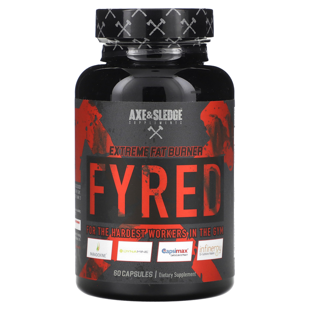 Axe & Sledge Supplements, Fyred, экстремальный сжигатель жира, 60 капсул