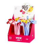 Ручка гелевая Alingar "Juice fruit", 0,5 мм, синяя, игольчатый наконечник, круглый цветной soft корпус