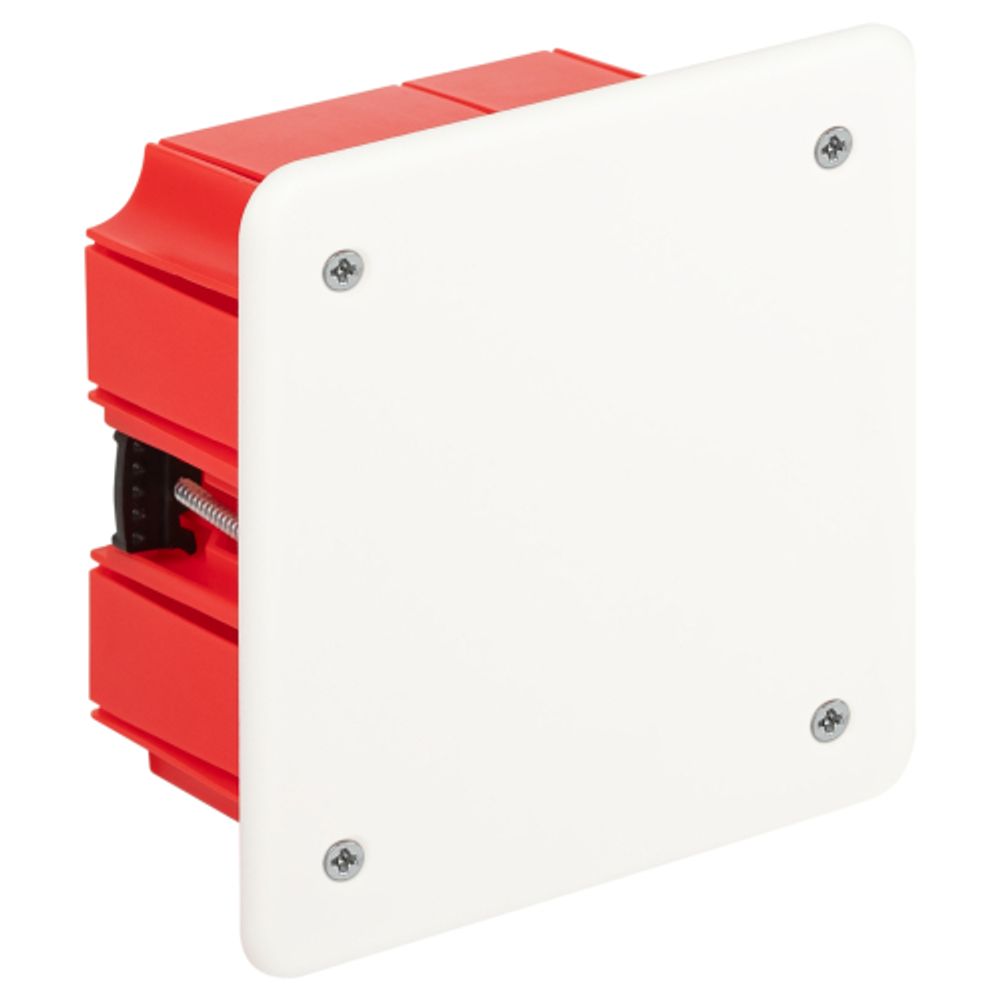 Распаячная коробка ЭРА KRP-92-92-45 скрытой установки красно-белая 92х92х45мм для полых стен саморезы крышка IP20