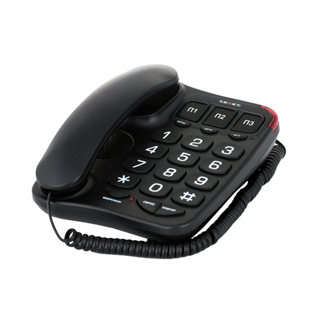 Проводной телефон Texet TX-214 черный