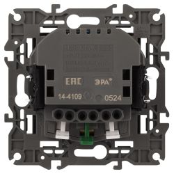 14-4109-05 ЭРА Розетка 2P+E 16A-250В, штор. с 2xUSB 5В-3А, Эра Elegance, антрацит