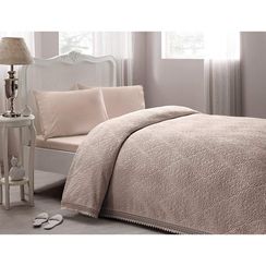 Набор с покрывалом пике LA PERLA  бежевый евро  TIVOLYO HOME