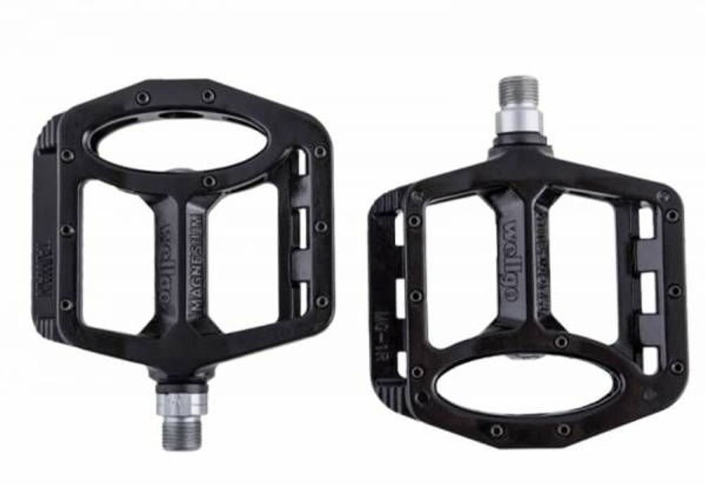 Педали вело MG-1 Wellgo магний 9/16" сменные шипы 18 шт BMX чёрный/360037