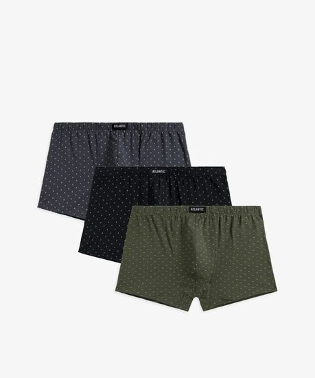 Трусы мужские боксеры (3шт), Atlantic 3MH-192,графитовый + черный + серый