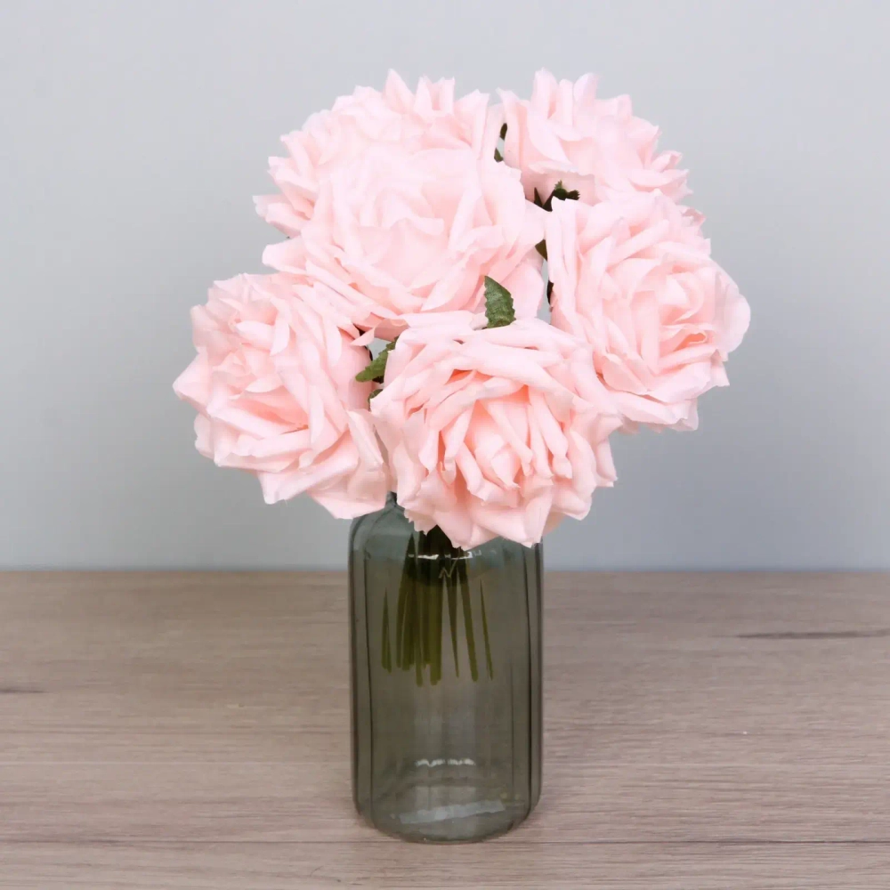 Цветы искусственные «Нежная роза» букет 6шт 24см розовые