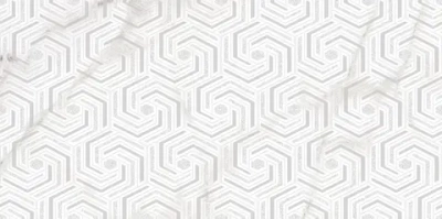 Декоративная плитка ALMA Ceramica DWU09GRG007 Grigio 50x24.9 серая / белая глянцевая с орнаментом